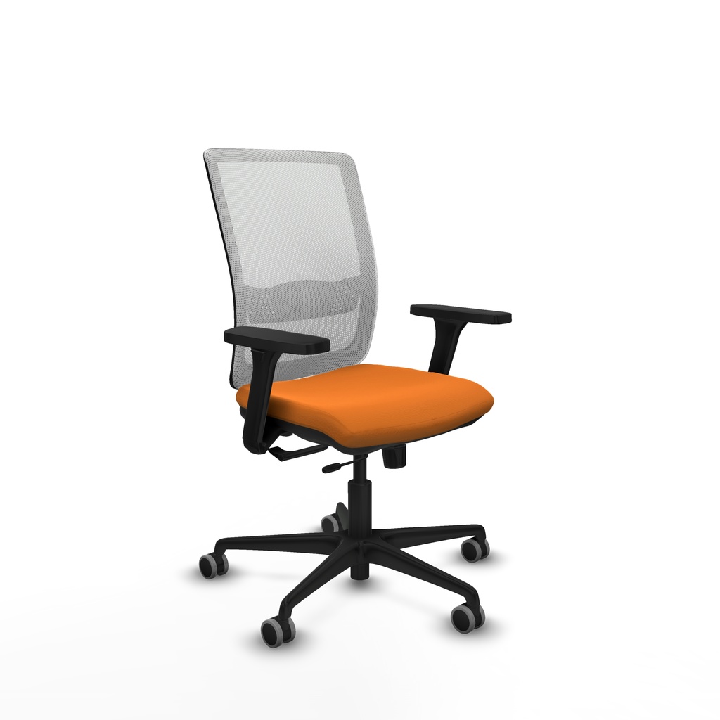 Haches traslack malla blanca similpiel naranja brazos 3D base nailon ruedas 65mm engomadas