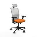 Haches traslack malla blanca similpiel naranja brazos 3D base nailon cabecero malla 2D ruedas 65mm engomadas