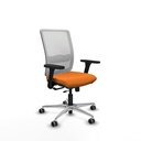 Haches traslack malla blanca similpiel naranja brazos 3D base aluminio ruedas 65mm engomadas