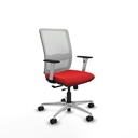 Haches traslack malla blanca similpiel rojo brazos blancos base aluminio ruedas 65mm nailon