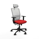 Haches traslack malla blanca similpiel rojo brazos 1D base nailon cabecero malla 2D ruedas 65mm nailon