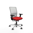 Haches traslack malla blanca similpiel rojo brazos 2D base aluminio ruedas 65mm engomadas