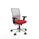 Haches traslack malla blanca similpiel rojo brazos 2D base aluminio ruedas 65mm nailon