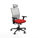 Haches traslack malla blanca similpiel rojo brazos 3D base nailon cabecero malla 2D ruedas 65mm engomadas