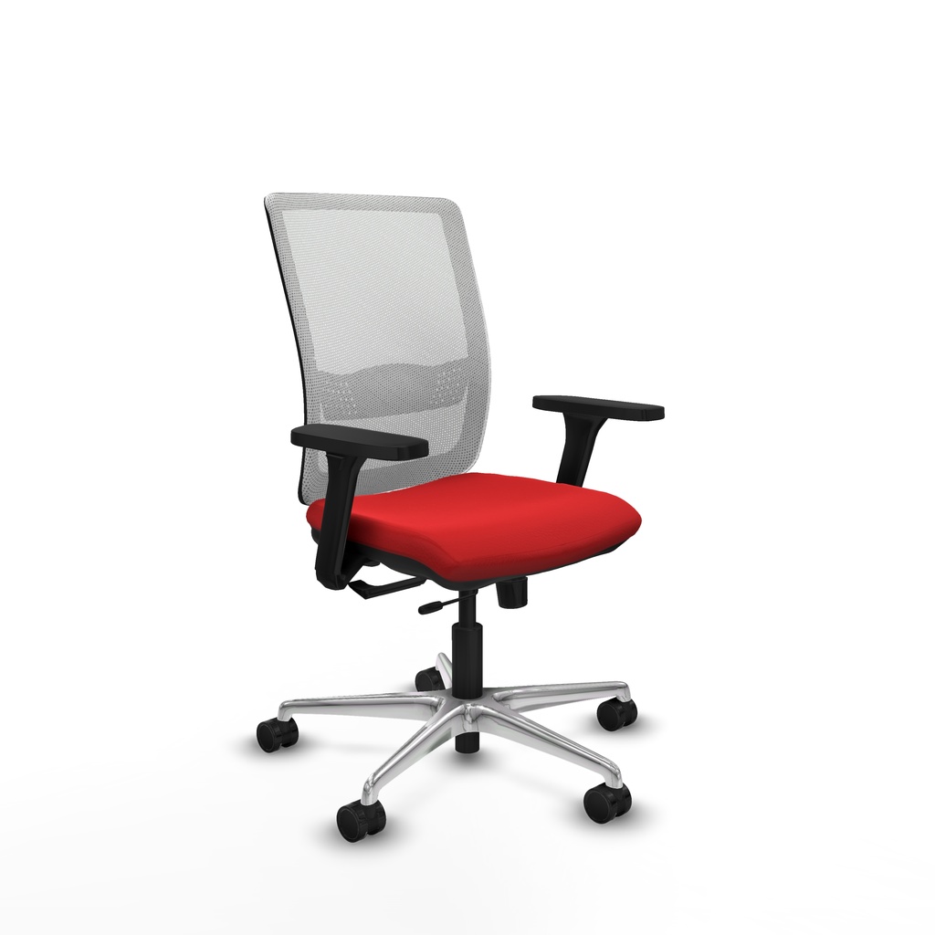 Haches traslack malla blanca similpiel rojo brazos 3D base aluminio ruedas 65mm nailon