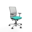 Haches traslack malla blanca similpiel turquesa brazos blancos base aluminio ruedas 65mm engomadas
