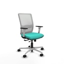 Haches traslack malla blanca similpiel turquesa brazos blancos base aluminio ruedas 65mm nailon