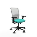 Haches traslack malla blanca similpiel turquesa brazos 3D base nailon ruedas 65mm engomadas