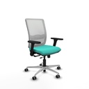 Haches traslack malla blanca similpiel turquesa brazos 3D base aluminio ruedas 65mm engomadas