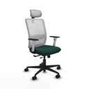 Haches traslack malla blanca similpiel verde botella brazos blancos base nailon cabecero malla 2D ruedas 65mm nailon
