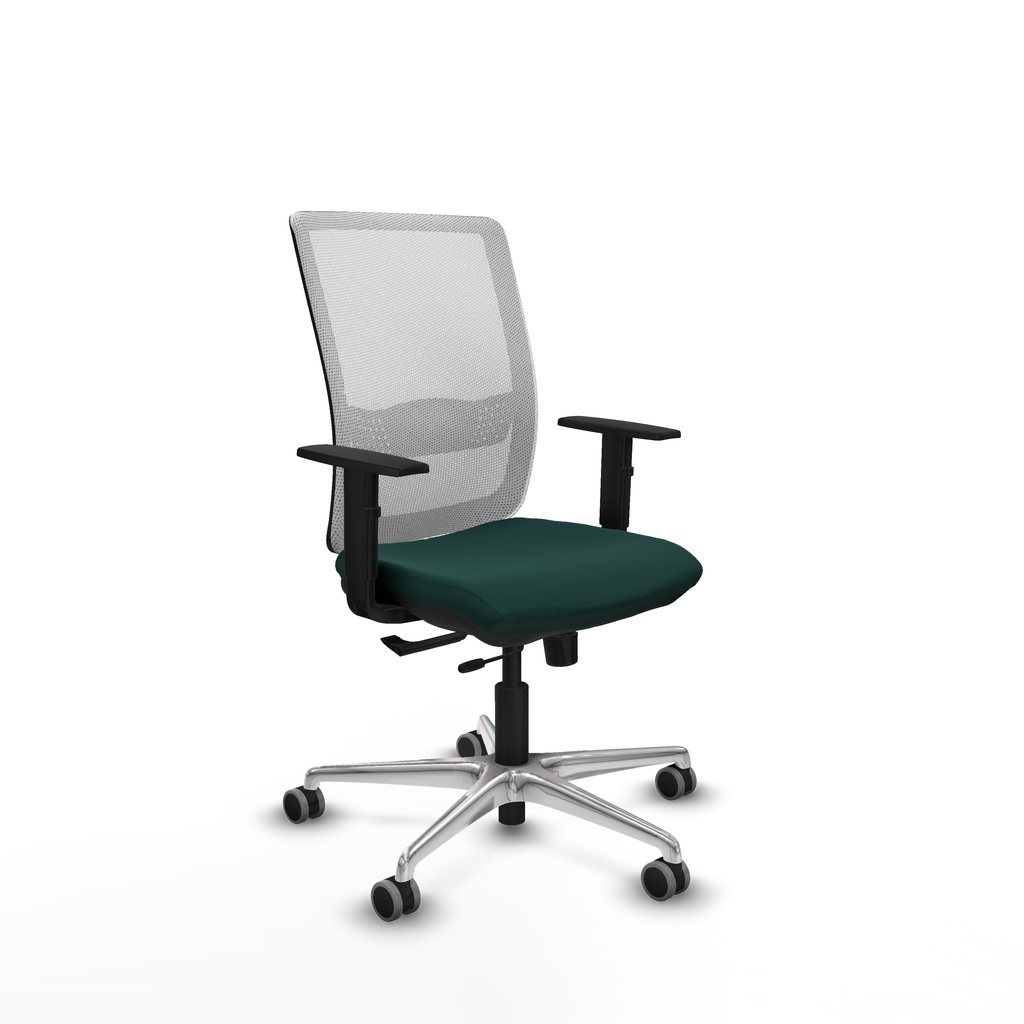Haches traslack malla blanca similpiel verde botella brazos 1D base aluminio ruedas 65mm engomadas