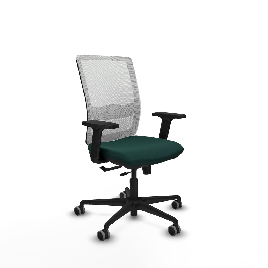 Haches traslack malla blanca similpiel verde botella brazos 2D base nailon ruedas 65mm engomadas