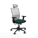 Haches traslack malla blanca similpiel verde botella brazos 2D base nailon cabecero malla 2D ruedas 65mm engomadas