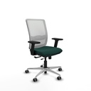 Haches traslack malla blanca similpiel verde botella brazos 2D base aluminio ruedas 65mm engomadas
