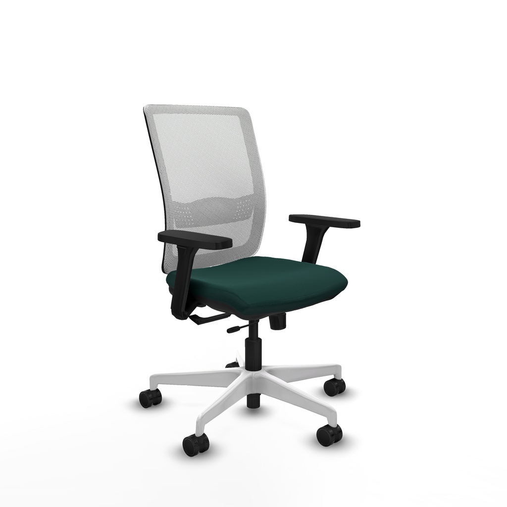 Haches traslack malla blanca similpiel verde botella brazos 3D base blanca ruedas 65mm nailon