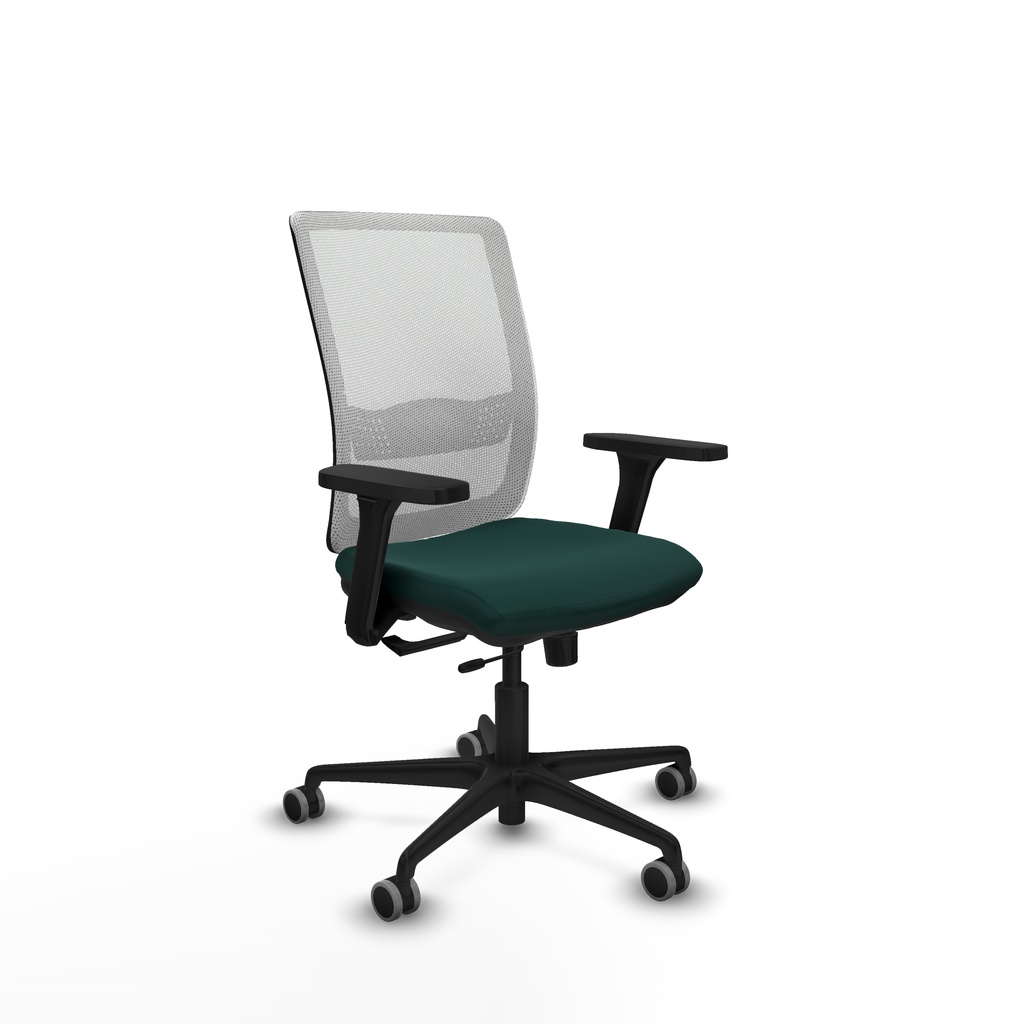 Haches traslack malla blanca similpiel verde botella brazos 3D base nailon ruedas 65mm engomadas