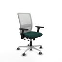 Haches traslack malla blanca similpiel verde botella brazos 3D base aluminio ruedas 65mm engomadas