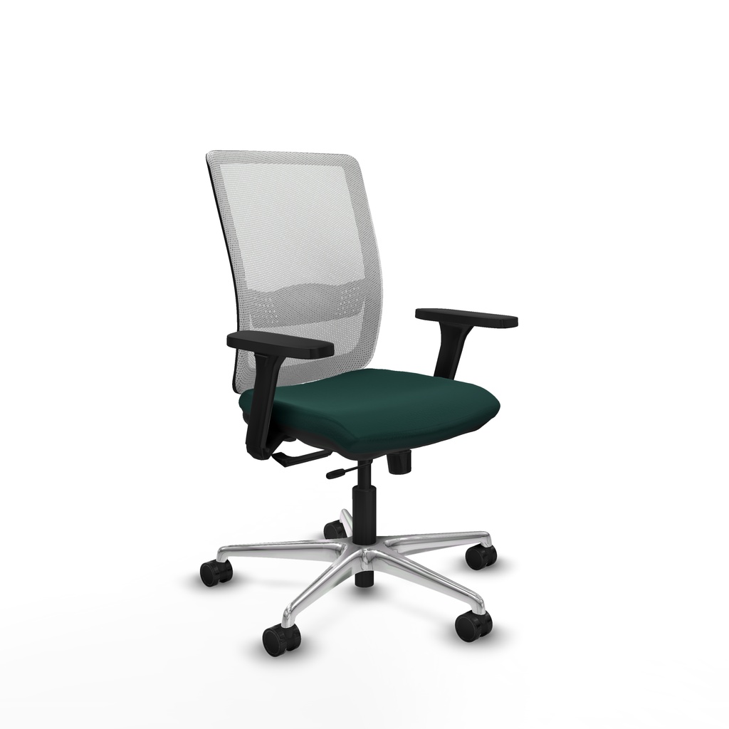 Haches traslack malla blanca similpiel verde botella brazos 3D base aluminio ruedas 65mm nailon