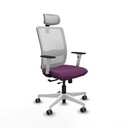 Haches traslack malla blanca similpiel morado brazos blancos base blanca cabecero malla 2D ruedas 65mm engomadas