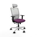Haches traslack malla blanca similpiel morado brazos 1D base blanca cabecero malla 2D ruedas 65mm nailon