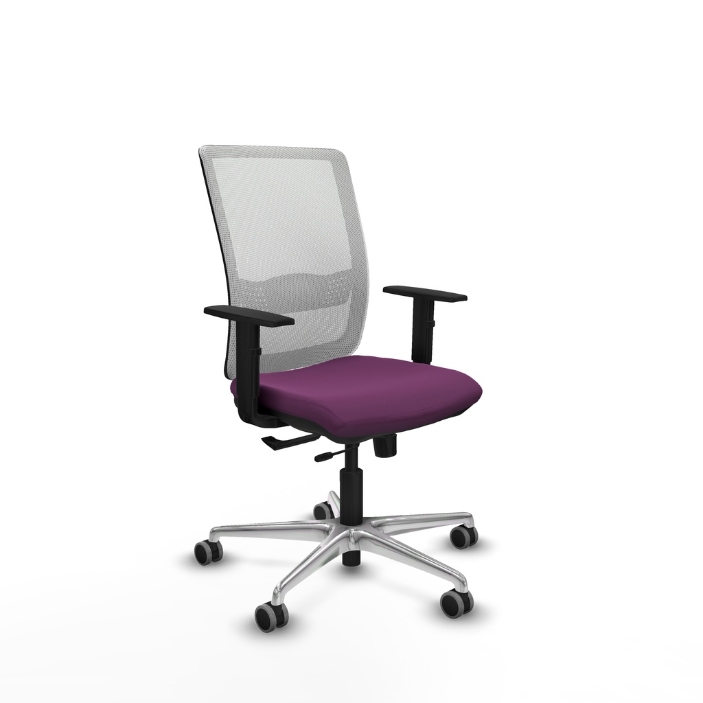 Haches traslack malla blanca similpiel morado brazos 1D base aluminio ruedas 65mm engomadas