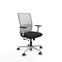 Haches traslack malla blanca similpiel negro brazos blancos base aluminio ruedas 65mm engomadas