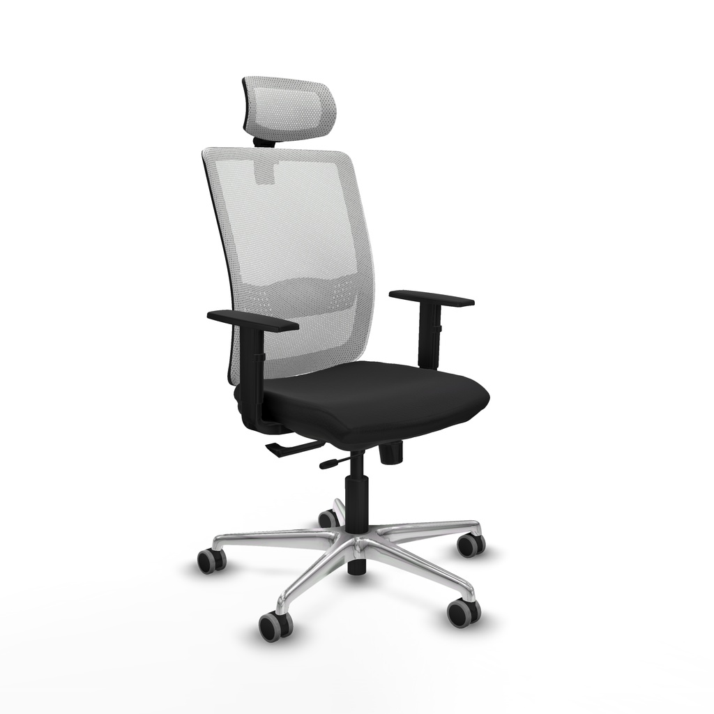 Haches traslack malla blanca similpiel negro brazos 1D base aluminio cabecero malla 2D ruedas 65mm engomadas