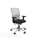 Haches traslack malla blanca similpiel negro brazos 2D base aluminio ruedas 65mm engomadas