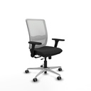 Haches traslack malla blanca similpiel negro brazos 3D base aluminio ruedas 65mm engomadas