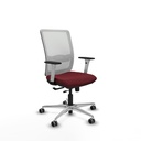 Haches traslack malla blanca similpiel granate brazos blancos base aluminio ruedas 65mm engomadas