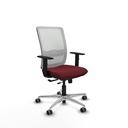 Haches traslack malla blanca similpiel granate brazos 1D base aluminio ruedas 65mm engomadas