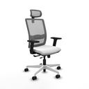 Haches traslack malla gris bali blanco brazos 2D base blanca cabecero malla 2D ruedas 65mm nailon
