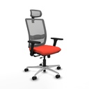 Haches traslack malla gris bali naranja oscuro brazos 3D base aluminio cabecero malla 2D ruedas 65mm nailon