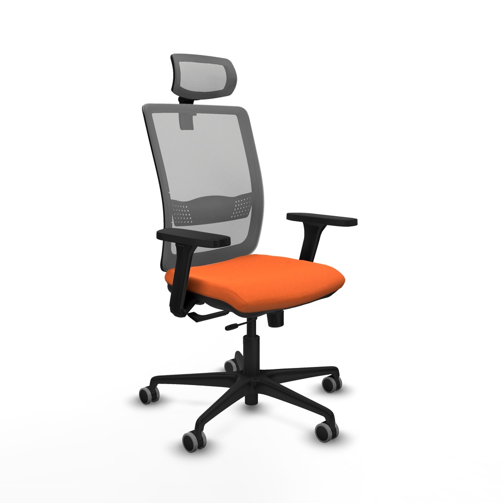 Haches traslack malla gris bali naranja brazos 3D base nailon cabecero malla 2D ruedas 65mm engomadas
