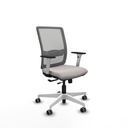 Haches traslack malla gris similpiel blanco brazos blancos base blanca ruedas 65mm engomadas