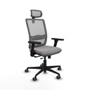 Haches traslack malla gris similpiel gris brazos 3D base nailon cabecero malla 2D ruedas 65mm engomadas