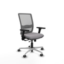 Haches traslack malla gris similpiel gris brazos 3D base aluminio ruedas 65mm engomadas