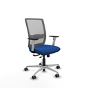 Haches traslack malla gris similpiel azul brazos blancos base aluminio ruedas 65mm engomadas