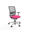 Haches traslack malla gris similpiel rosa brazos blancos base blanca ruedas 65mm engomadas