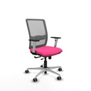Haches traslack malla gris similpiel rosa brazos blancos base aluminio ruedas 65mm engomadas