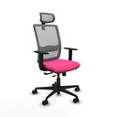 Haches traslack malla gris similpiel rosa brazos 1D base nailon cabecero malla 2D ruedas 65mm nailon