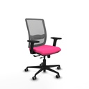 Haches traslack malla gris similpiel rosa brazos 2D base nailon ruedas 65mm engomadas