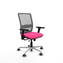 Haches traslack malla gris similpiel rosa brazos 3D base aluminio ruedas 65mm engomadas