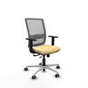 Haches traslack malla gris similpiel crema brazos 1D base aluminio ruedas 65mm engomadas