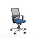 Haches traslack malla gris similpiel azul claro brazos 1D base aluminio ruedas 65mm nailon