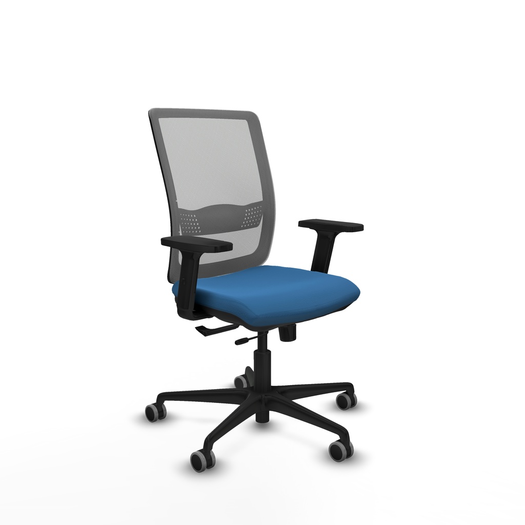 Haches traslack malla gris similpiel azul claro brazos 2D base nailon ruedas 65mm engomadas
