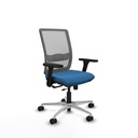 Haches traslack malla gris similpiel azul claro brazos 3D base aluminio ruedas 65mm nailon