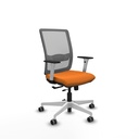 Haches traslack malla gris similpiel naranja brazos blancos base blanca ruedas 65mm engomadas