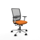 Haches traslack malla gris similpiel naranja brazos blancos base aluminio ruedas 65mm nailon