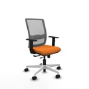 Haches traslack malla gris similpiel naranja brazos 1D base blanca ruedas 65mm nailon